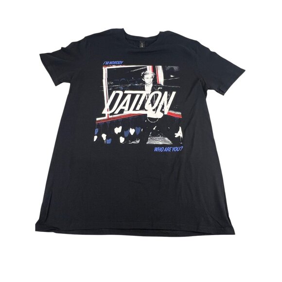 Anvil DALTON Graphic T-Shirt Black "Im Nobody Who Are You?" M Cotton Lightweight - Picture 1 of 6